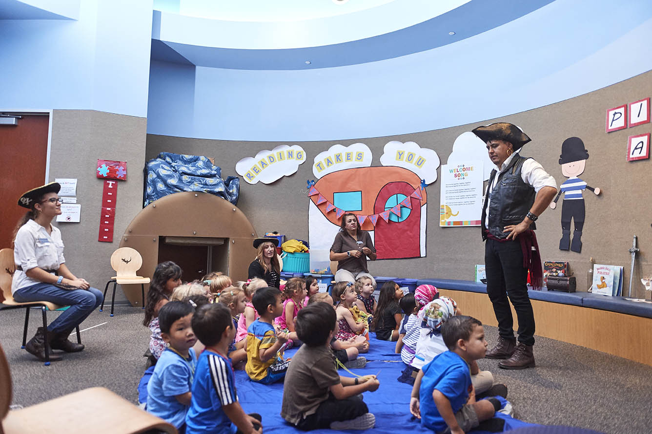 Group of children in pirate program