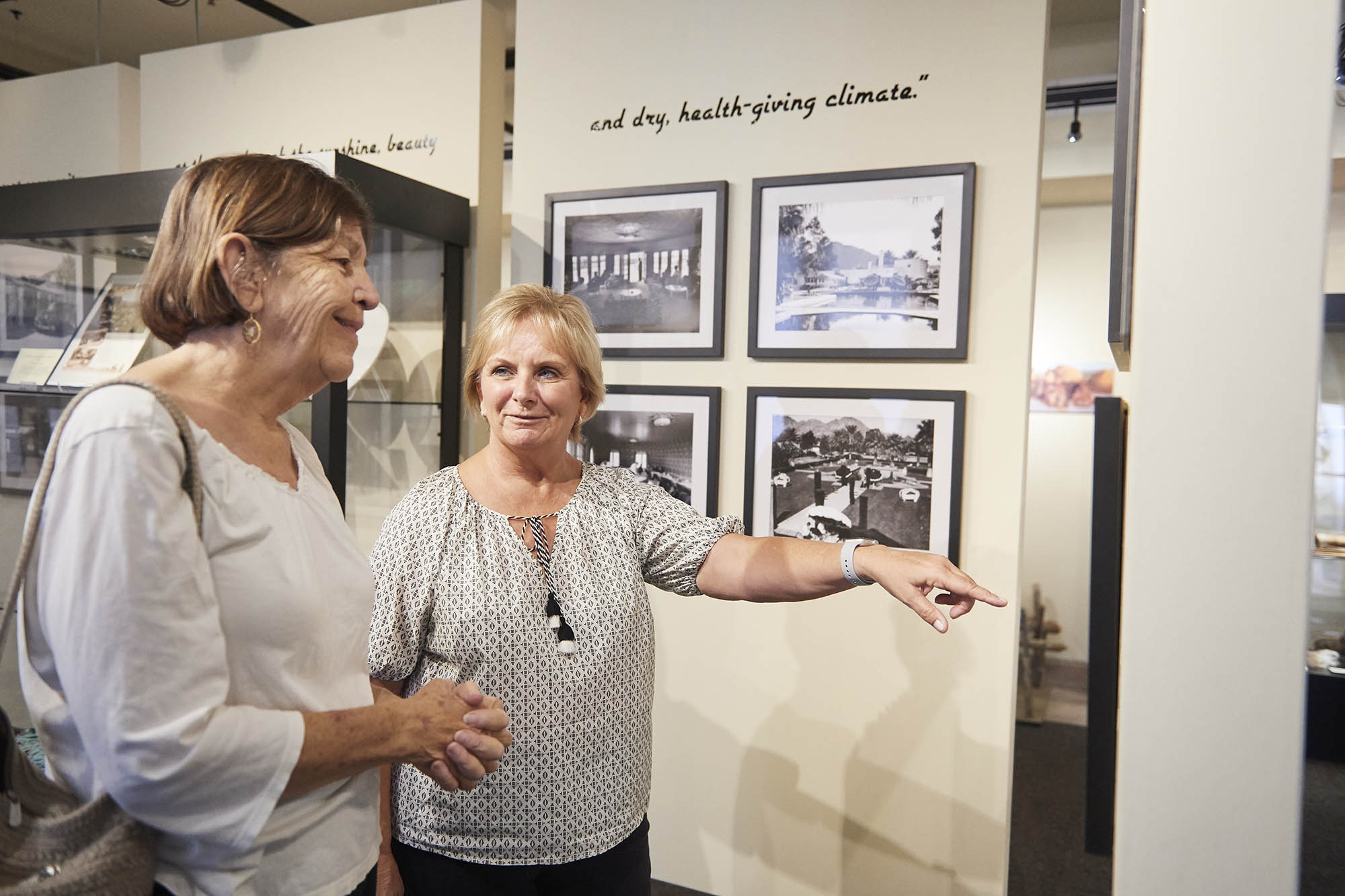 Two women at LaQuinta museum exhibit